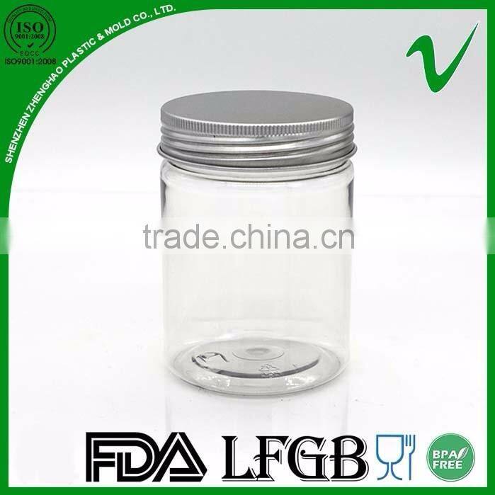PET biodegradable 250ml clear round plastic bottles for candy