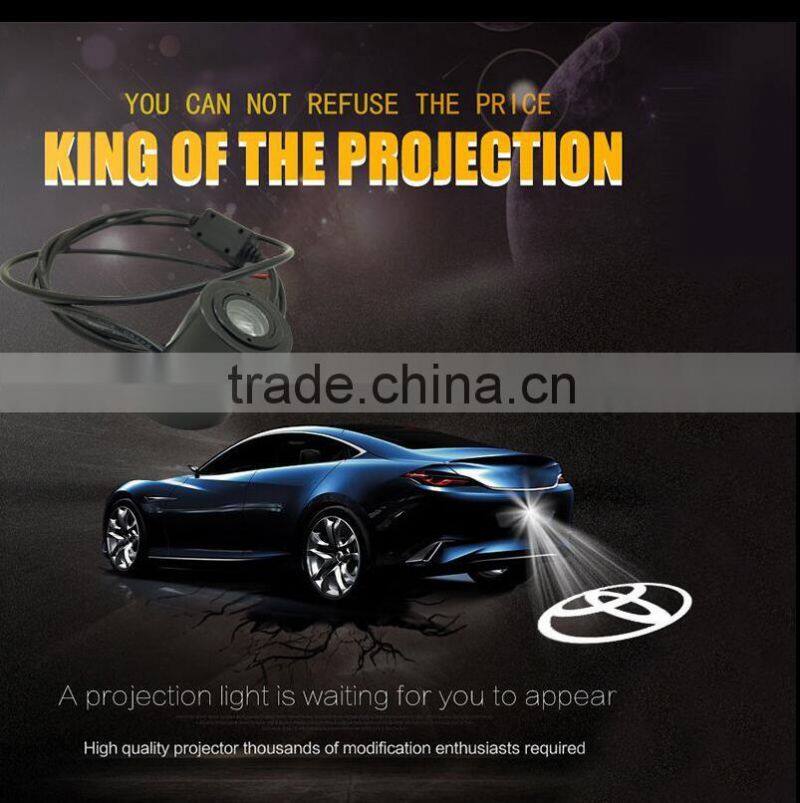 Car styling universal car tail logo light c-ree 3w LED plate welcome lights laser projector logo light