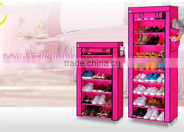 9 Tiers Front one door shoe storage with anti dusty fabric cover(FH-FR00709)