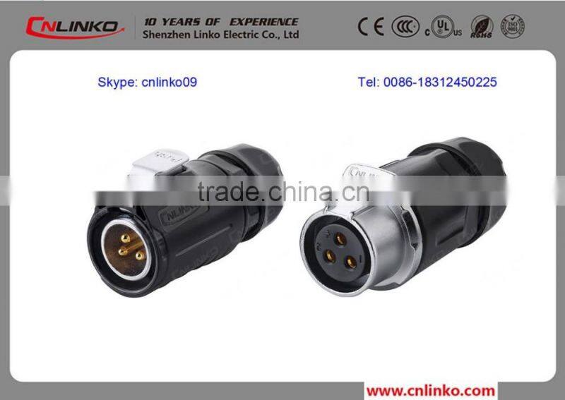 ip68 3pin male female connector for led outdoor lighting