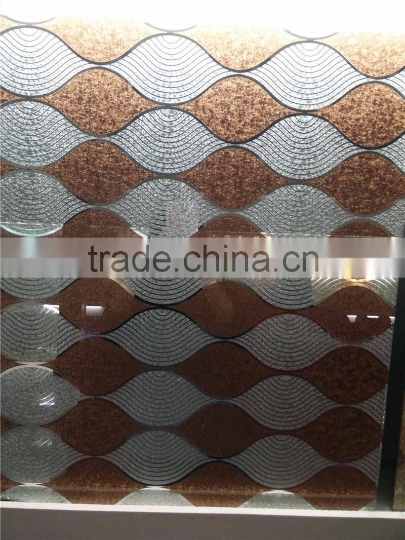 china factory color glue chip pattern glass