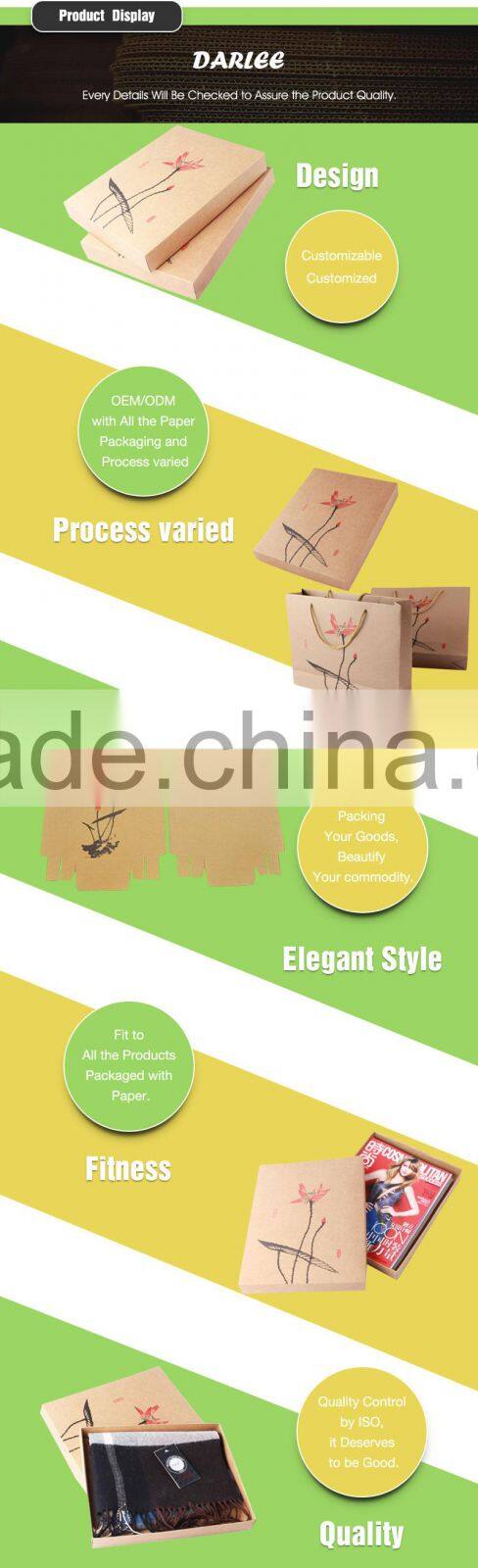 Hot sale recyclable kraft paper gift packing handkerchief with lid