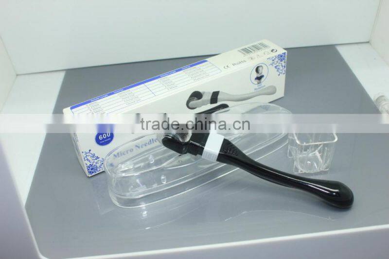 CE approval 360 degree rotation derma roller with 600 needles for skin care derma beauty roller