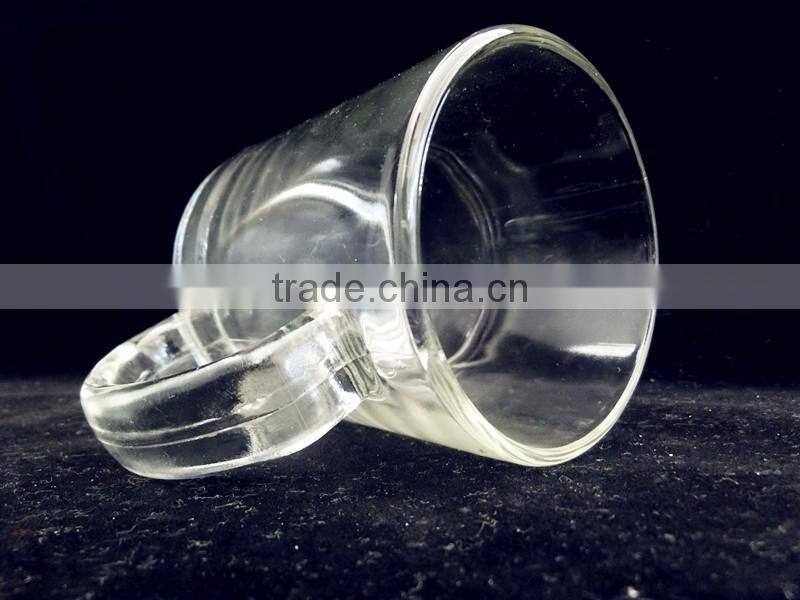 300ml glass cup/clear glass beverage empty cup with handle