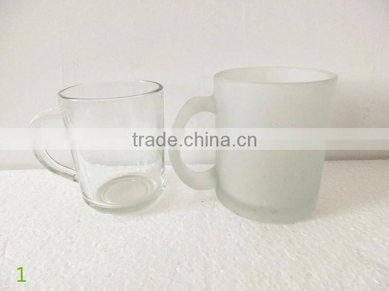 200ml food grade clear glass drinking empty cup with handle