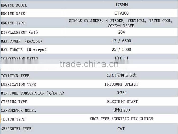 Chinese Cheap 300cc Engine CVT Automatic Transmission Motor Water cooled 4 valves For ATV