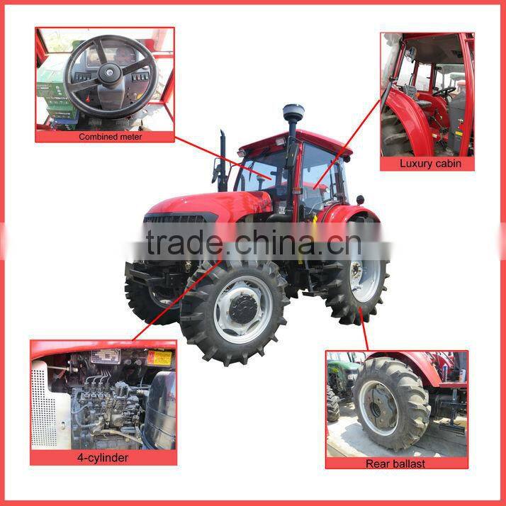 hot sale 75hp 4x4 2014 tractor with implements with low price