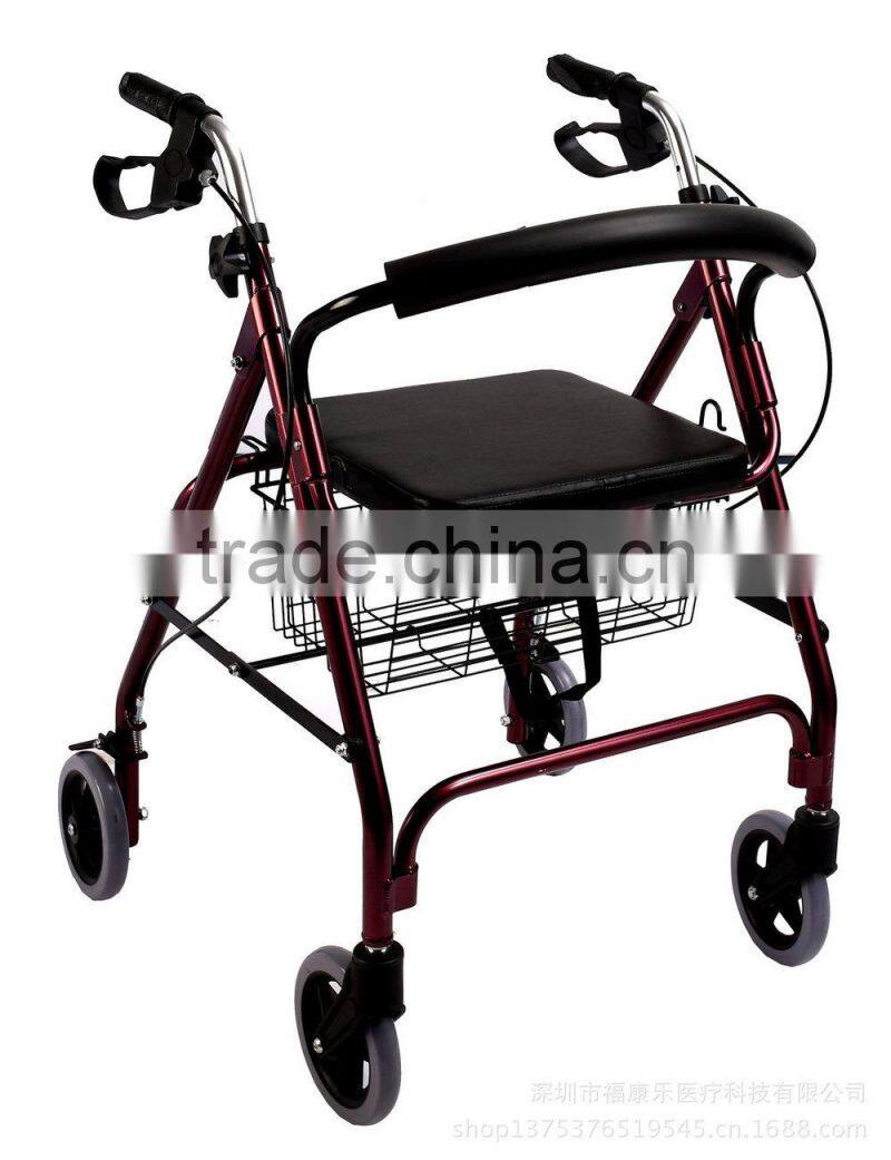 Four-wheel Chair for Old People Walking Assistant Chair Aluminium Portable