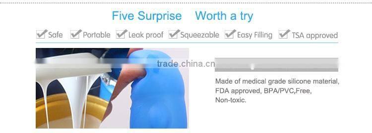 Most popular lovely monkry squeezable silicone travel bottle