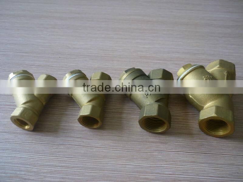 yellow brass Y type female strainer valve