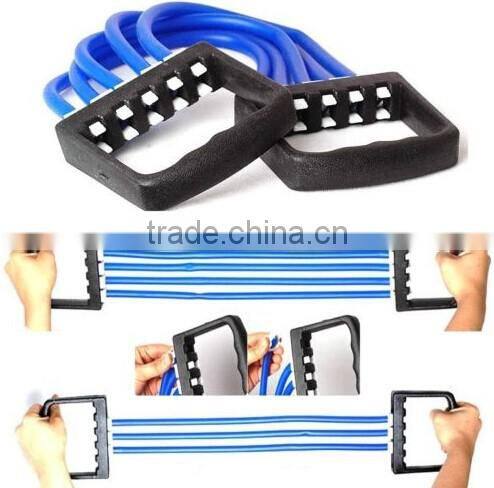 Chest Arm Resistance Tubing Band Strength Pull Exercise Toning Muscle Stretching