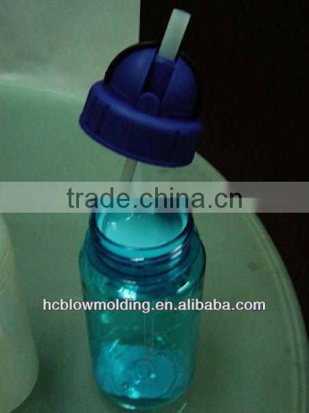 OEM Blow Molding PP Plastic water bottle With Straw HDPE kids drinking bottle for sale,