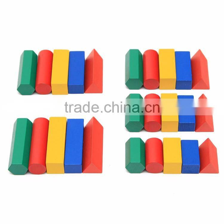 Ealy education Montessori Wood baby Toy Geometry Cylinder Ladder block puzzle