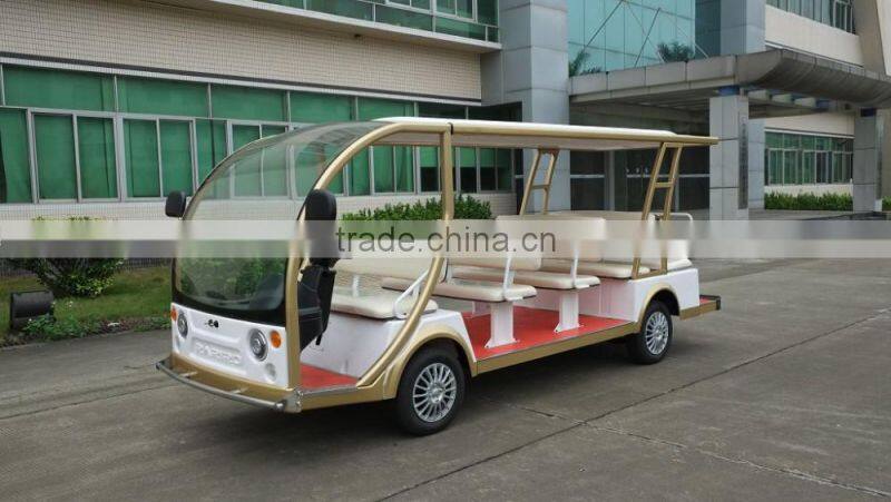 Latest model amusement park 14 passenger electric tourist shuttle bus