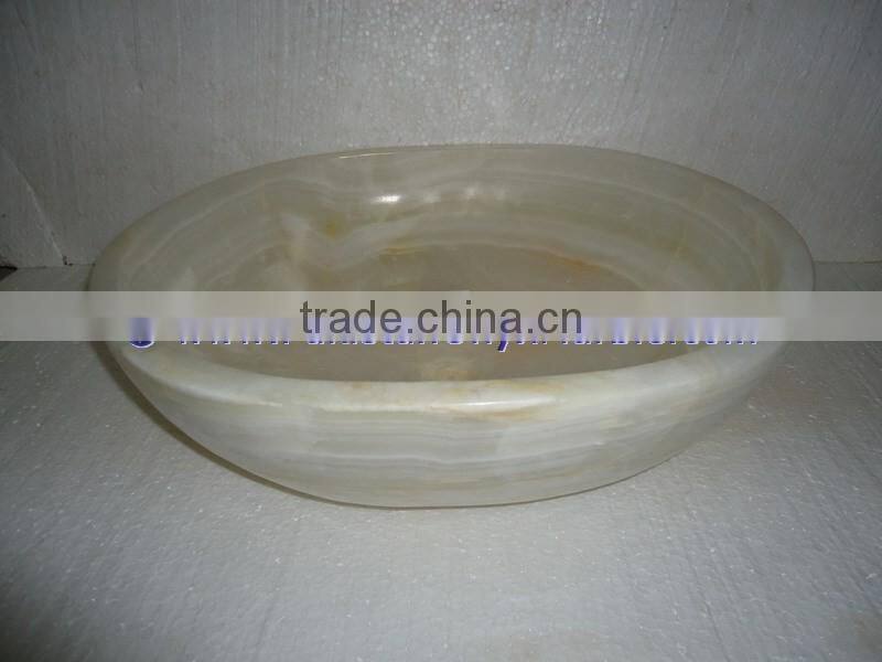Top Quality PURE WHITE ONYX OVAL SHAPED SINKS AND BASINS