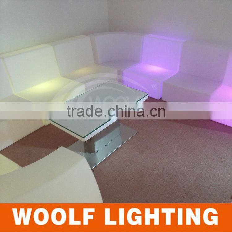 Rechargeable Stylish Glowing Rectangular LED Coffee Table LED Party Events Lighting Up Decorative Table