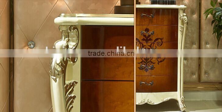 European Style Luxury Chest of Drawers, Parquet Pattern Wooden Cabinet, Living Room Cabinet with Drawers (BF01-ML044)