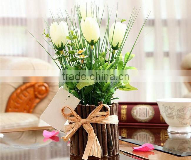 New design wedding decorative silk flowers artificial potted tulips