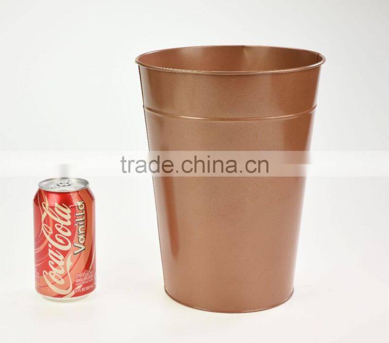 cheap hook gold galvanized metal outdoor decorative tall wholesale planters and pots