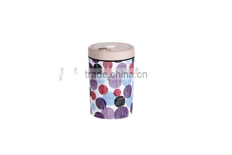 Plastic Open Top Structure Flip Round Trash Can Dustbin Trash Bin 10L