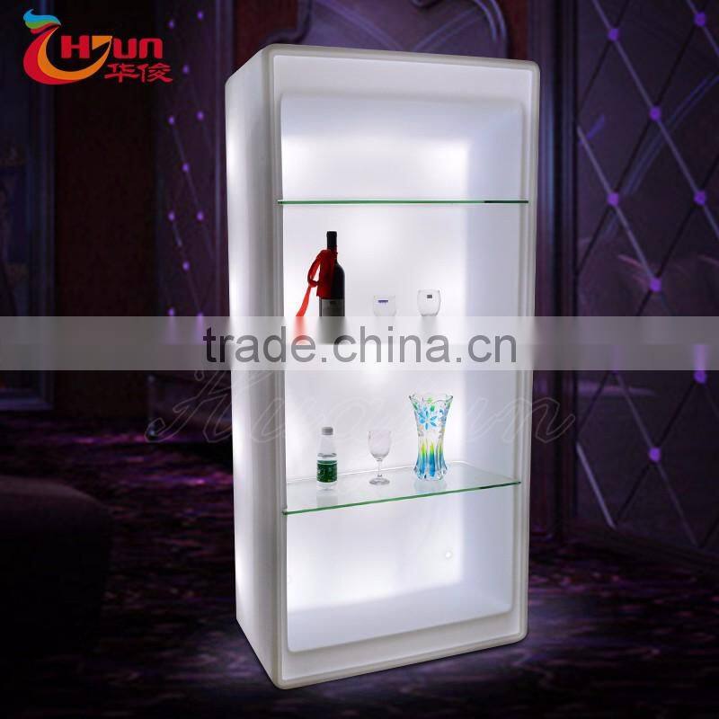 lighting up wine display design,color changeable display shelf,LED square display