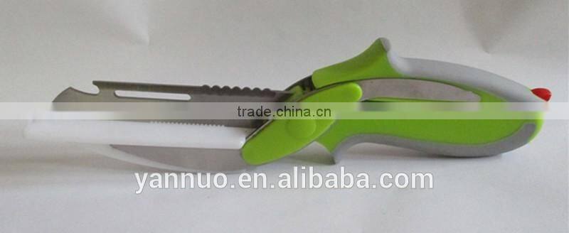 Kitchen Knife with Cutting Board 2 in 1 Universal Knife Food Chopper Food Scissors Slicer Vegetable Chopper