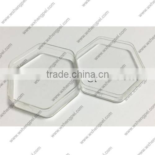 Cleverish portable cute transparent hexagon plastic storage jewelry wedding box kit
