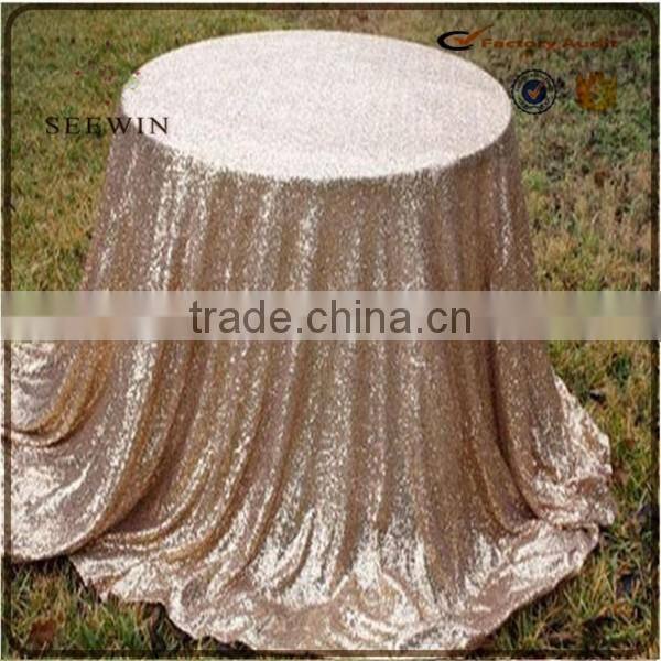 elegant royal 100% polyester sequin table overlay for table