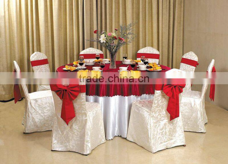 hotsale glossy white plain table cover for hotel restaurant weddings