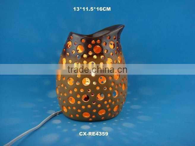Porcelain wax warmer--Ceramic oil burnerlain--Stoneware active glazed stove,lighted ceramic christmas tree
