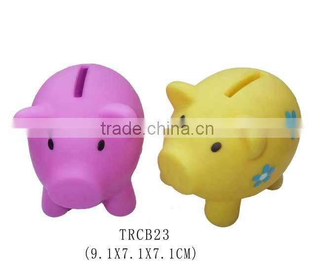 NEW Pink PIGGY Bank Coin Money Cash Collectible Plastic Savings Pig Toy Safe Box
