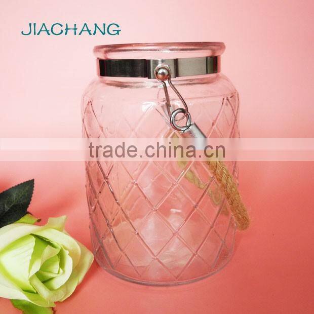 wide mouth rope handle wire reed diffuser glass jar