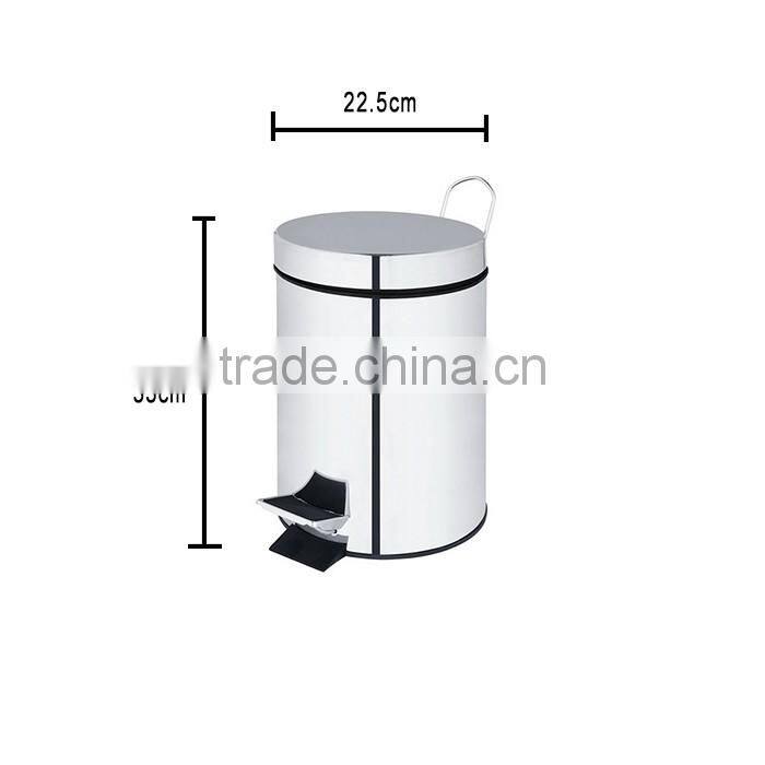 8L PP Mirror-polished Surface Kitchen Trash Can