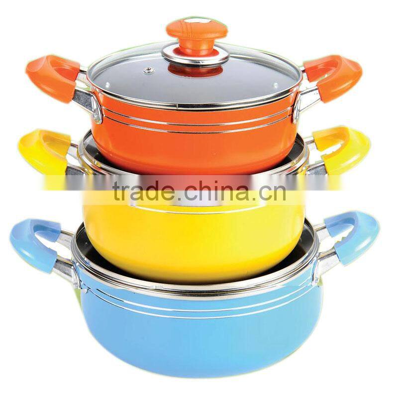 Induction 10pcs colorfull middle east cookware set aluminium cookware sets in pakistan