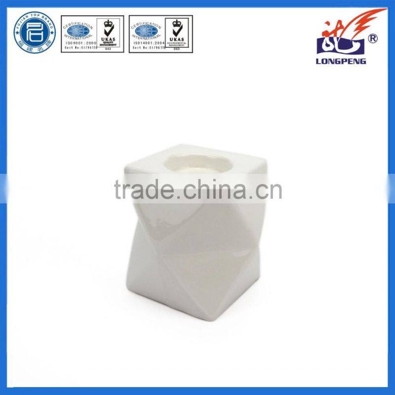 Eco-Friendly Elegant White Knitted Decorative 3D Candle Holders,Ceramic Tealight Candle Holders