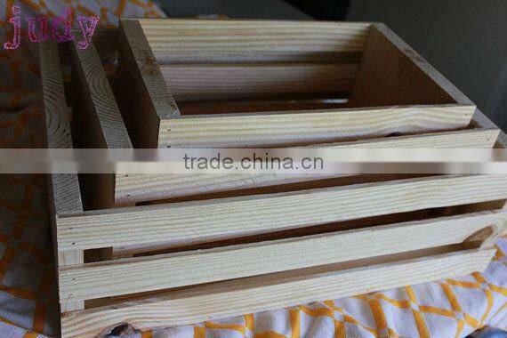 solid pine wood cheap wooden fruit crates for sale
