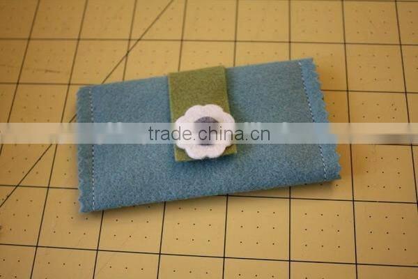 Best selling products custom polyester phone skin cover mobile purse wool fabric credit card wallet manufacturer with flower