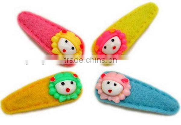 hot 2017 best selling new product decorative custom handmade fabric china supplier felt cheap clip hair