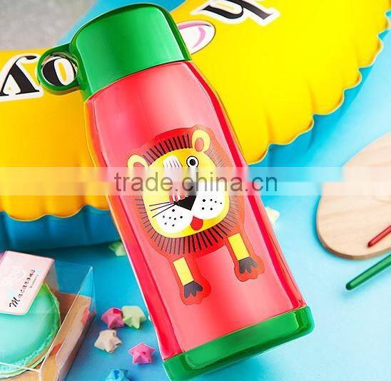 600ml 304 Stainless steel flask with straw kids water bottle