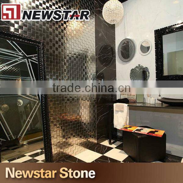 Newstar Nero Marquina China Polished Black Marble Tile With White Vein