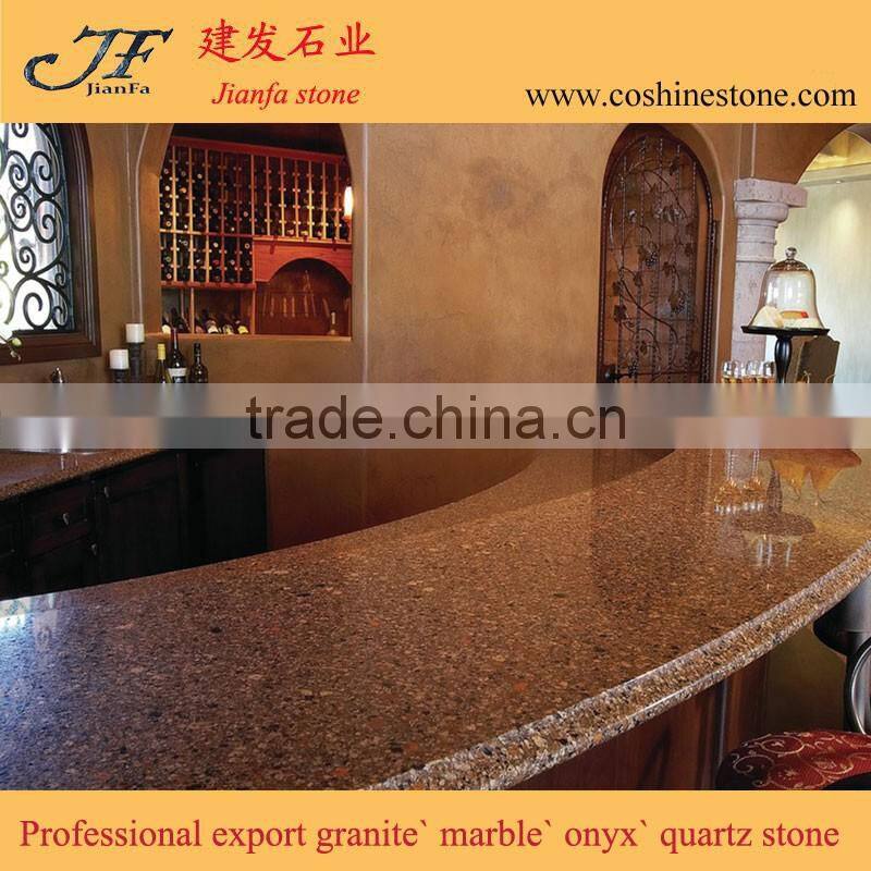 Brown Color Chocolate Artificial Quartz Stone Table Bar