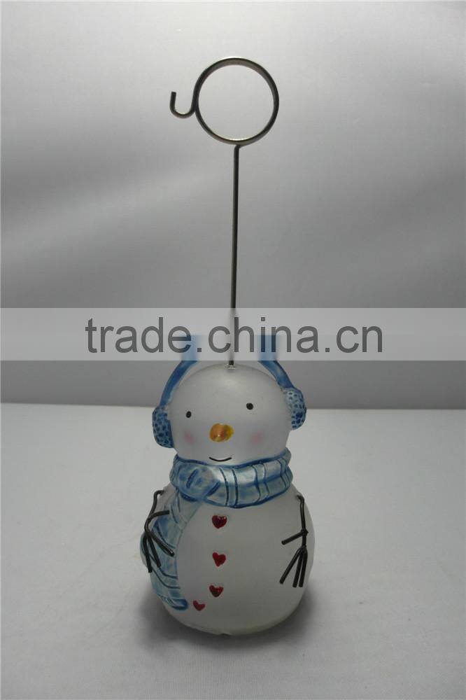 Snowman Memo Clips with Multicolor Molded Acrylic Based