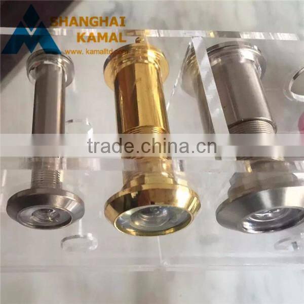 180 WIDE ANGLE D PEEPHOLE SPYHOLE CHROME BRASS 35-55MM DOORS