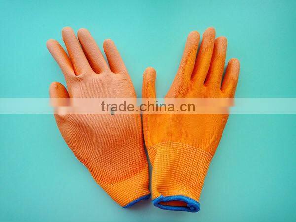 Lightweight Nylon Palm Coated Black PU Gloves ZMR781