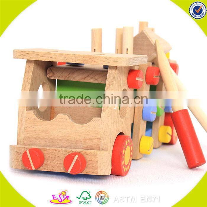 2017 wholesale kids wooden nut toy diy baby wooden nut toy combination children wooden nut toy W03C007