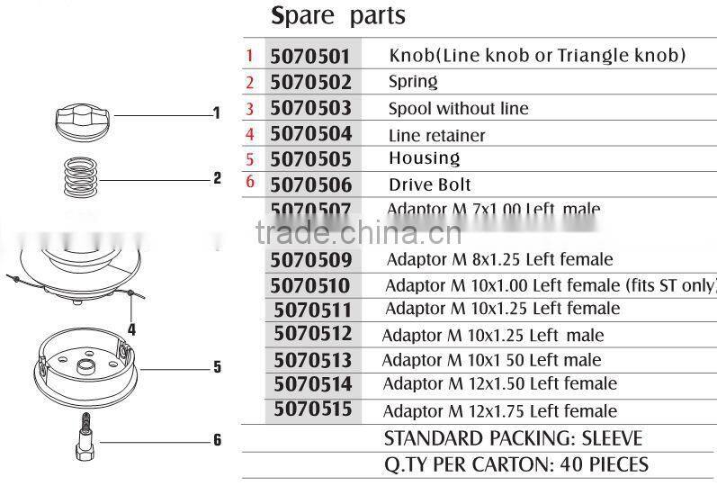 manual feed grass cutter head nylon trimmer head DL-1205
