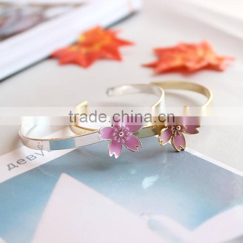cherry blossom cuff bangle gold bangle flower cuff bangle