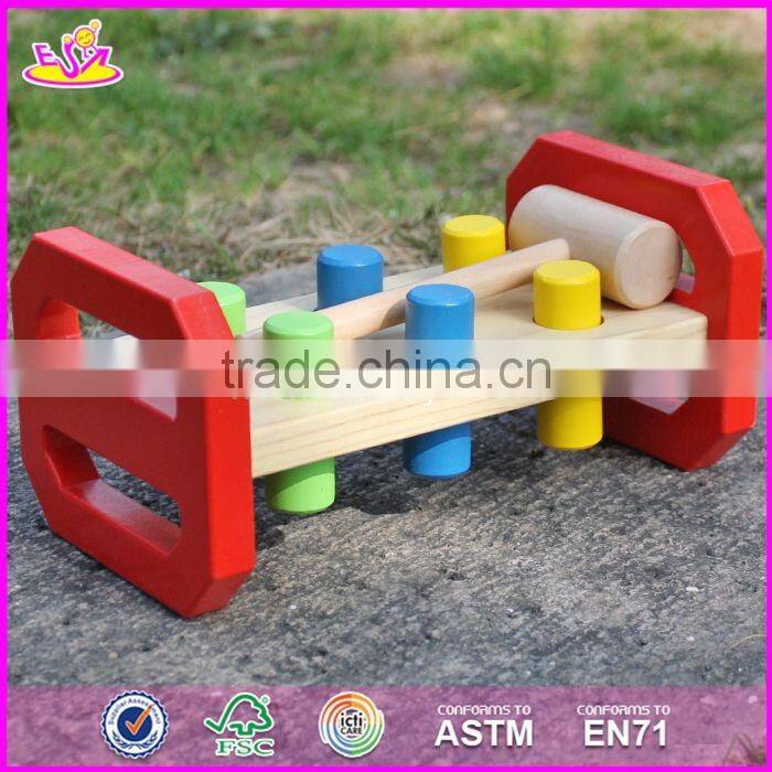 2017 new design baby funny toy wooden pound a peg W11G036