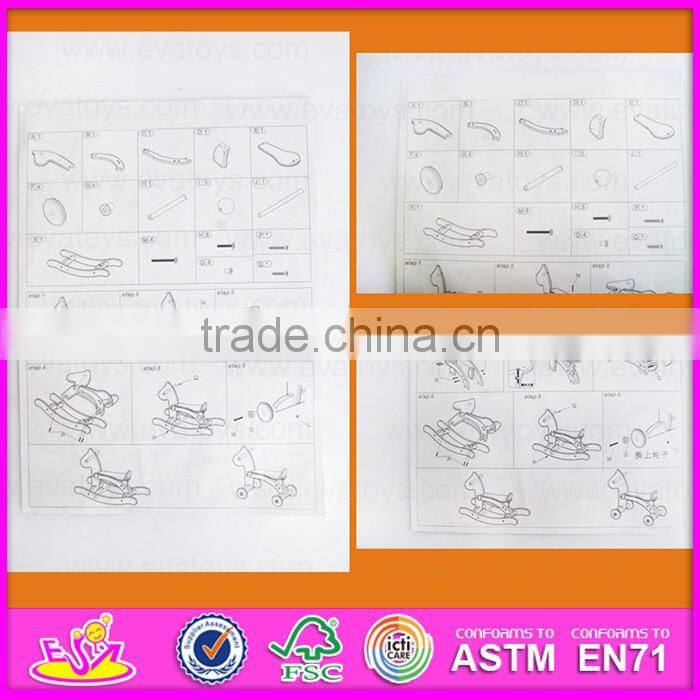 2016 new design baby wooden horse walker,new fashion rocking horse baby walker, high quality baby walker W16A015