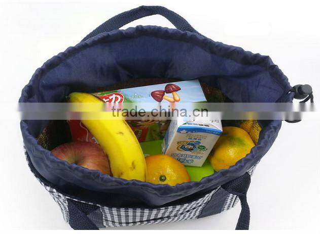 Convenience drawstring cooler bag with frozen